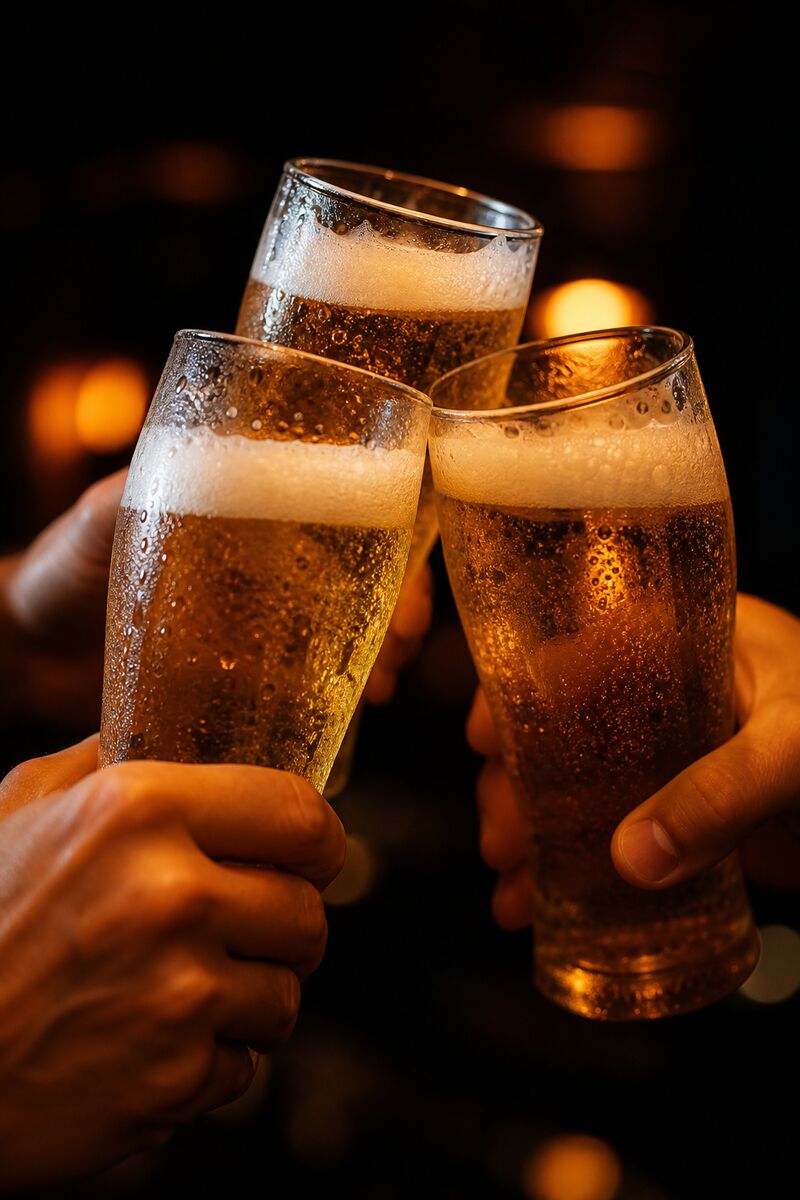 Cold beers on the bar